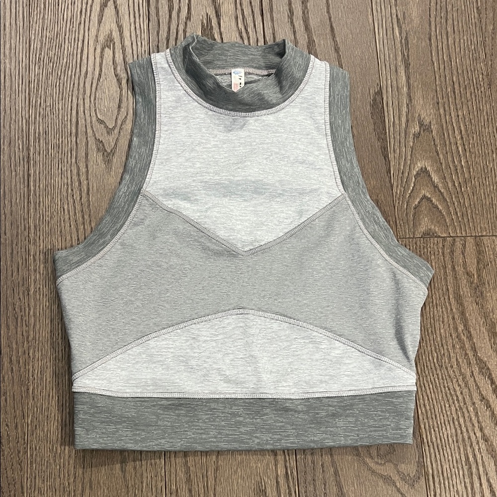 FP Movement by Free People Grey Tone Colorblock Cropped Tank